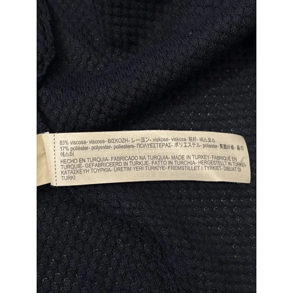 Massimo Dutti Navy Blue Cardigan Open Knit Women Large
